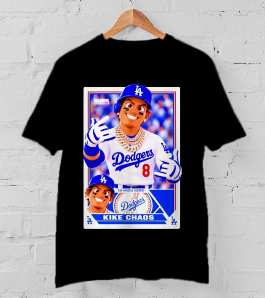 Kike Chaos Los Angeles Dodgers No 8 Block Legendz Baseball Card Dodgers LA T-Shirt