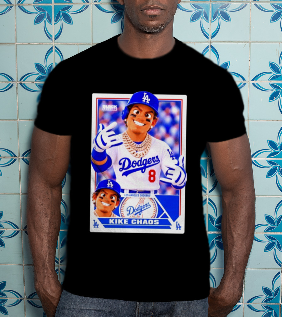 Kike Chaos Los Angeles Dodgers No 8 Block Legendz Baseball Card Dodgers LA T-Shirt