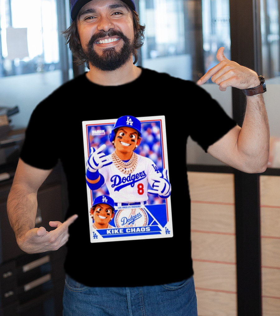 Kike Chaos Los Angeles Dodgers No 8 Block Legendz Baseball Card Dodgers LA T-Shirt