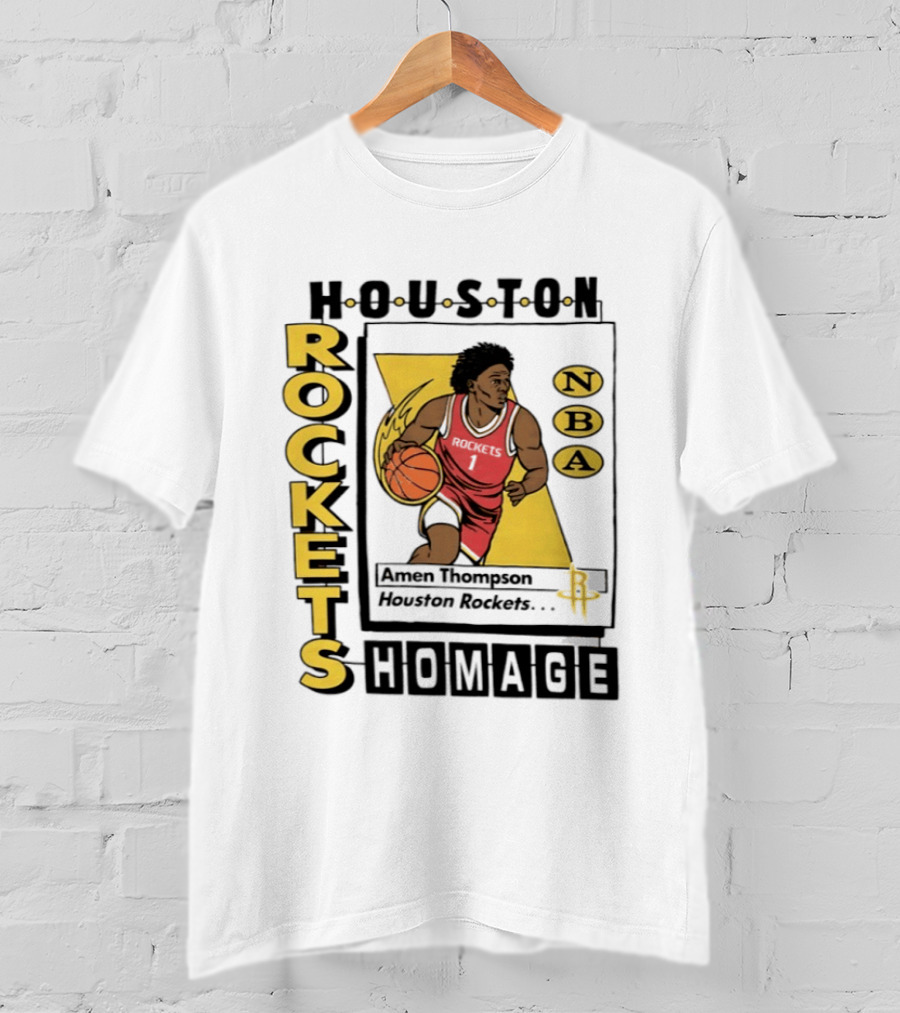 Amen Thompson Houston Rockets NBA Homage Trading Card T-Shirt