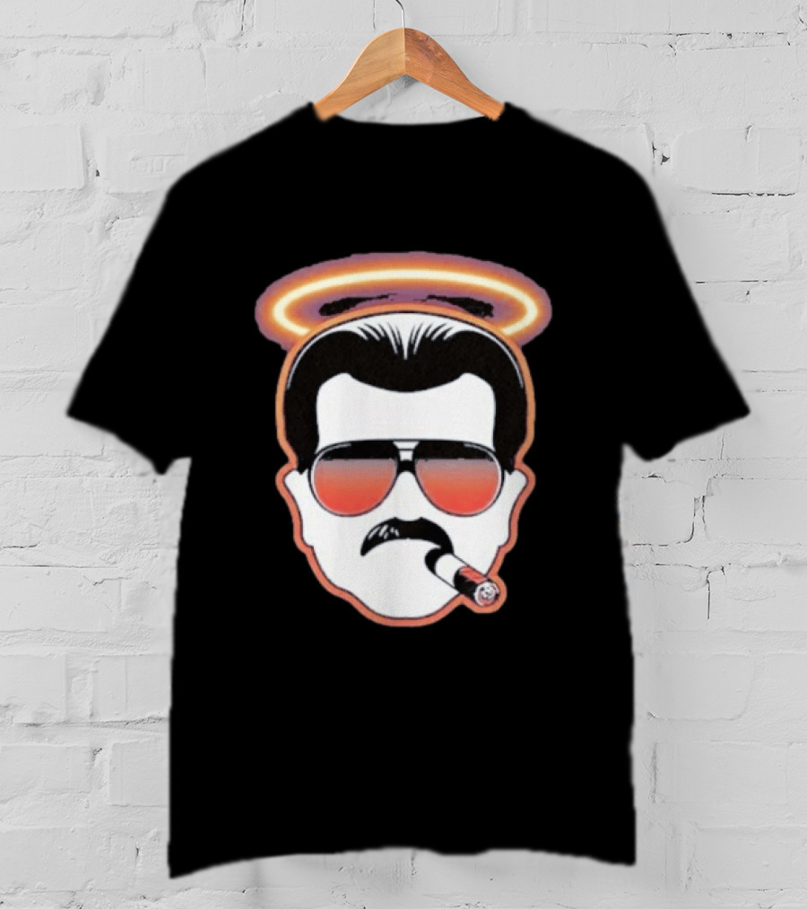 Mike Ditka Chicago Bears Cigar Halo Sunglasses T-Shirt