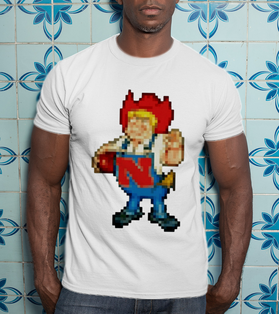Herbie Husker Nebraska Cornhuskers Pixelated Character With Football T-Shirt
