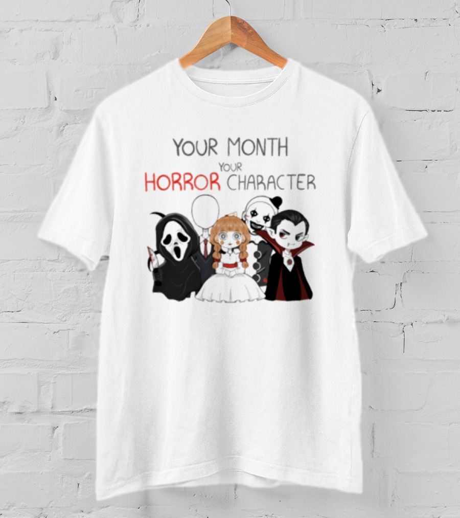 Your Month Your Horror Chibi Character Halloween 2026 T-Shirt