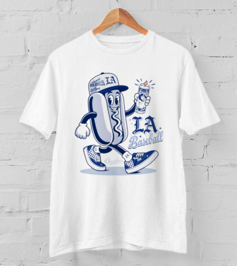 Lil Dawg LA Baseball Somos Los Angeles Dodgers Hot Dog T-Shirt