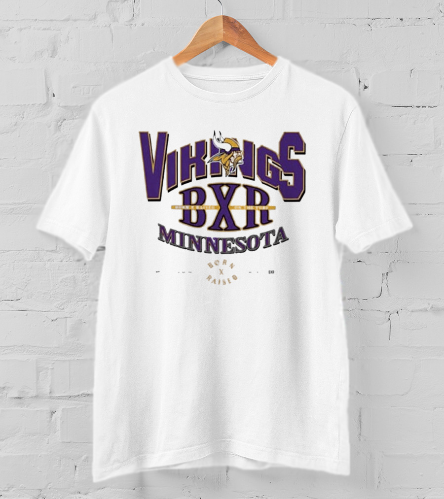 Minnesota Vikings BXR Born X Raised Football Sports T-Shirt