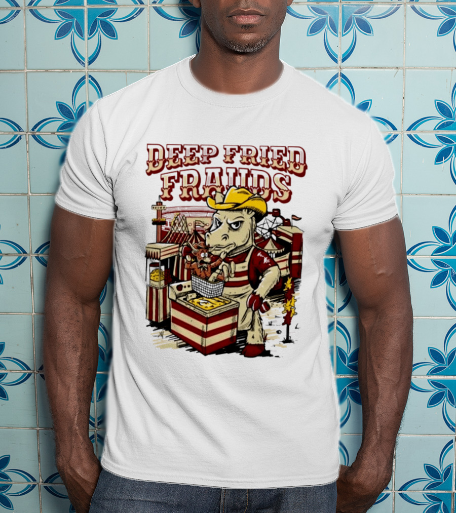 Oklahoma Sooners Beat Texas Longhorns Deep Fried Frauds Football 2026 Cow Mascot Cooking Satire T-Shirt