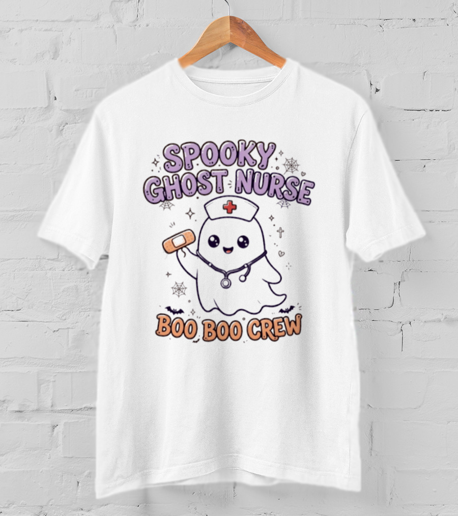 Spooky Ghost Nurse Boo Boo Crew Halloween 2026 T-Shirt