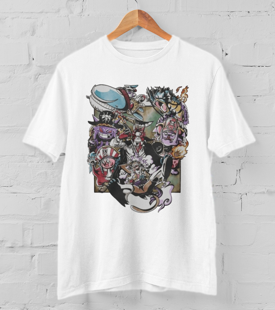 The New Four Emperors Pokemon One Piece Crossover Characters T-Shirt
