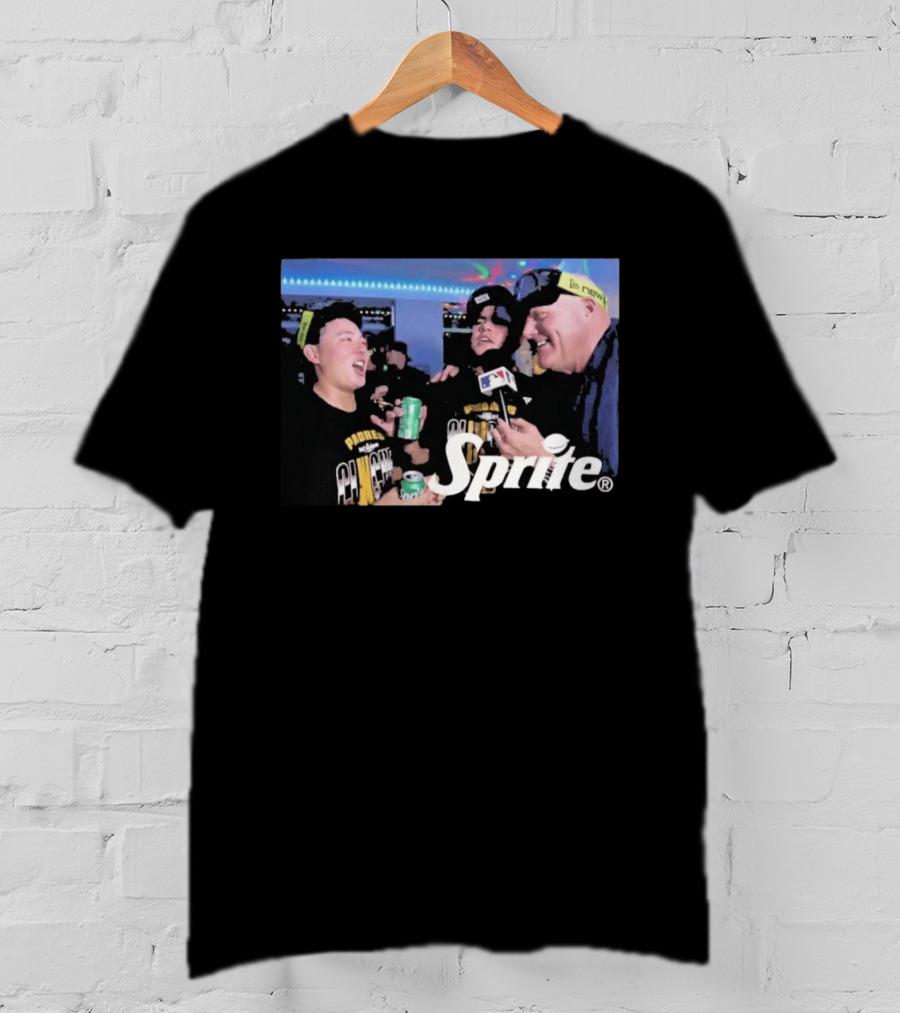 Padres Champions Celebration Adrian Morejón Yuki Matsui Interview Sprite MLB T-Shirt