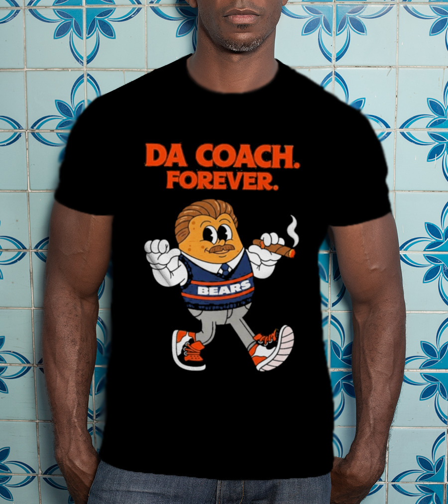 Bears Da Coach Forever Mike Ditka Cartoon Character Cigar T-Shirt