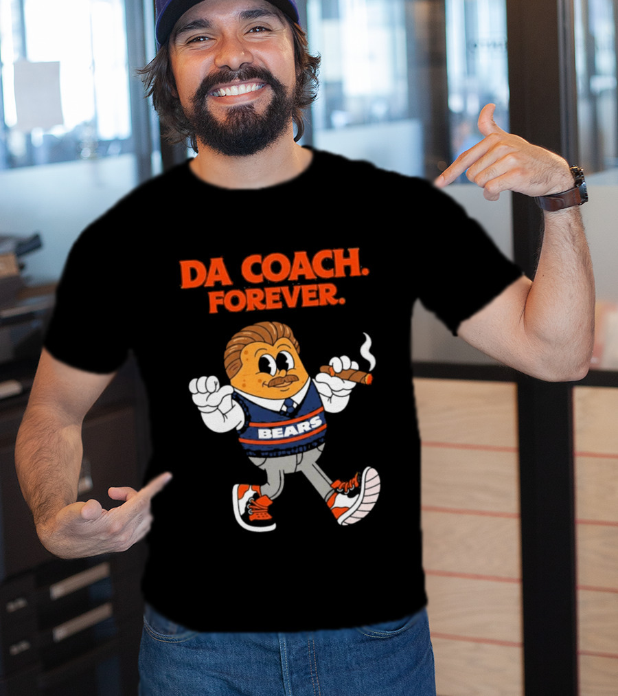 Bears Da Coach Forever Mike Ditka Cartoon Character Cigar T-Shirt