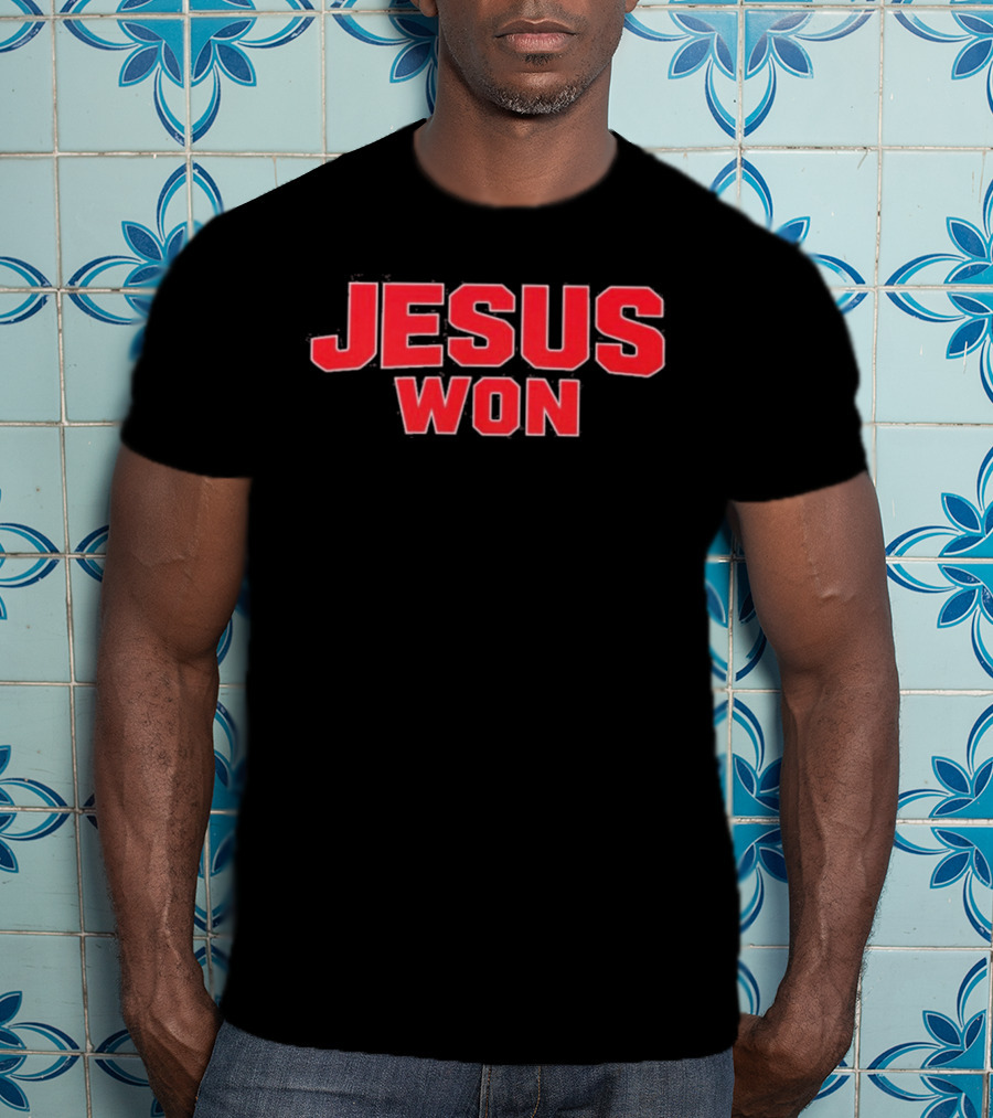 Carson Hinzman Jesus Won Christian Message T-Shirt