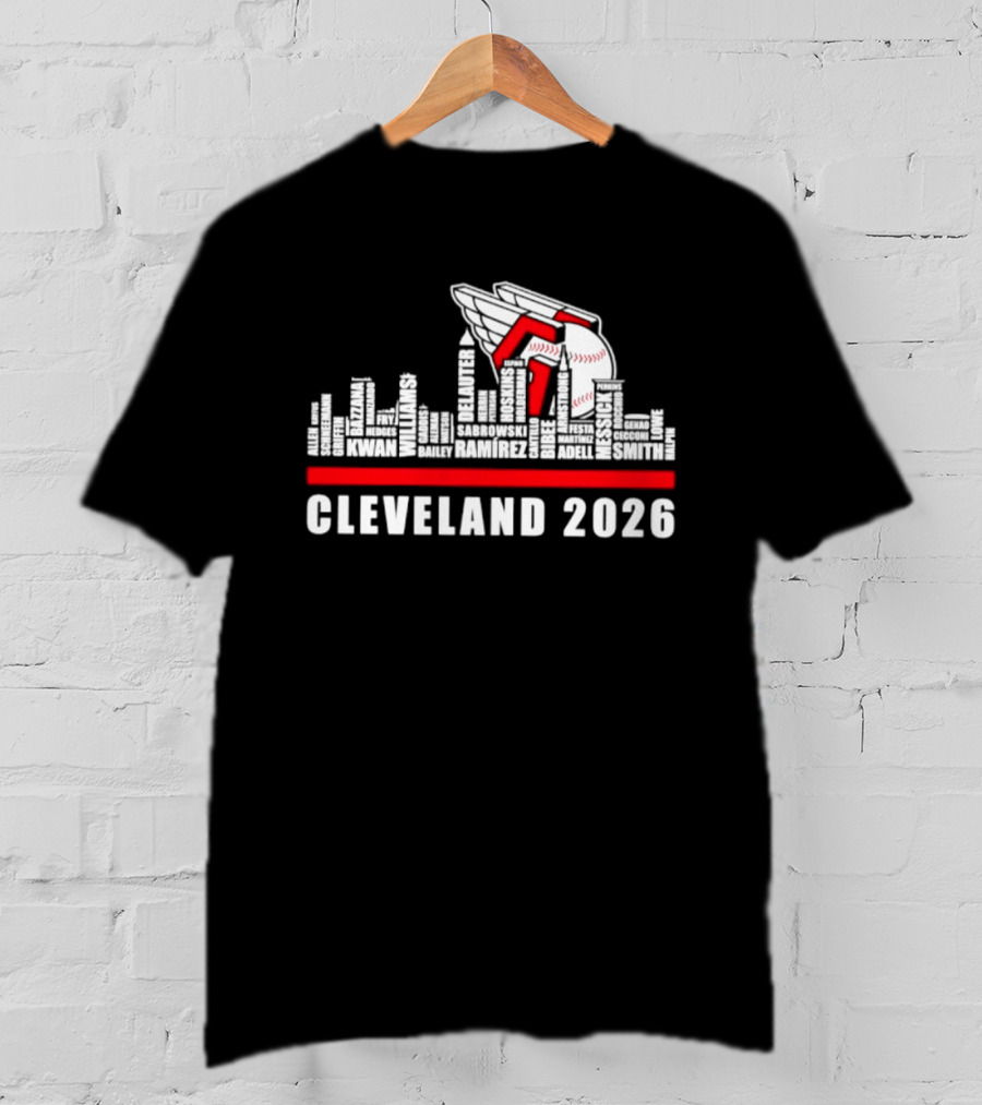 Cleveland Guardians 2026 Skyline Baseball T-Shirt