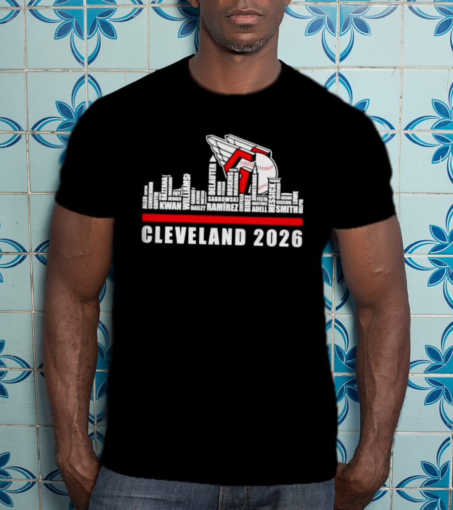 Cleveland Guardians 2026 Skyline Baseball T-Shirt