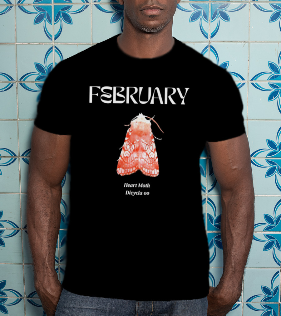 February Heart Moth Dicycla Oo Butterfly Entomology T-Shirt