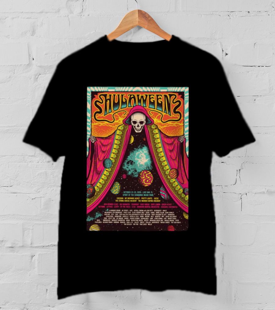Hulaween Music Festival 2026 Spirit Of The Suwannee Live Oak October 22 25 Cosmic Skeleton T-Shirt