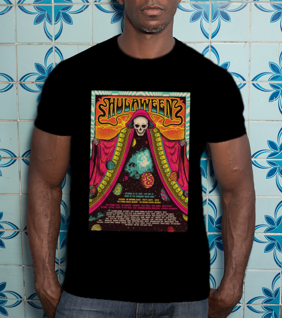 Hulaween Music Festival 2026 Spirit Of The Suwannee Live Oak October 22 25 Cosmic Skeleton T-Shirt