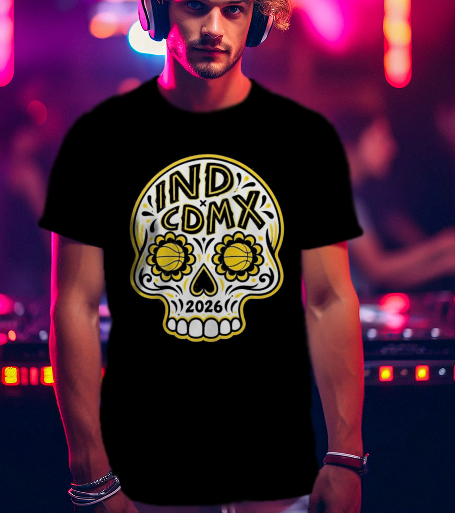IND CDMX 2026 Basketball Skull Motif T-Shirt