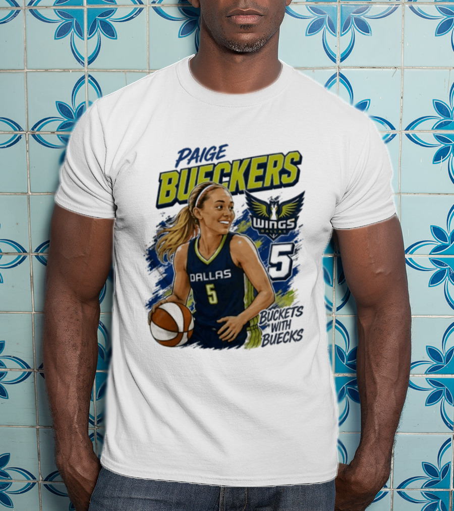 Paige Bueckers Dallas Wings 5 Buckets With Buecks WNBA Basketball T-Shirt