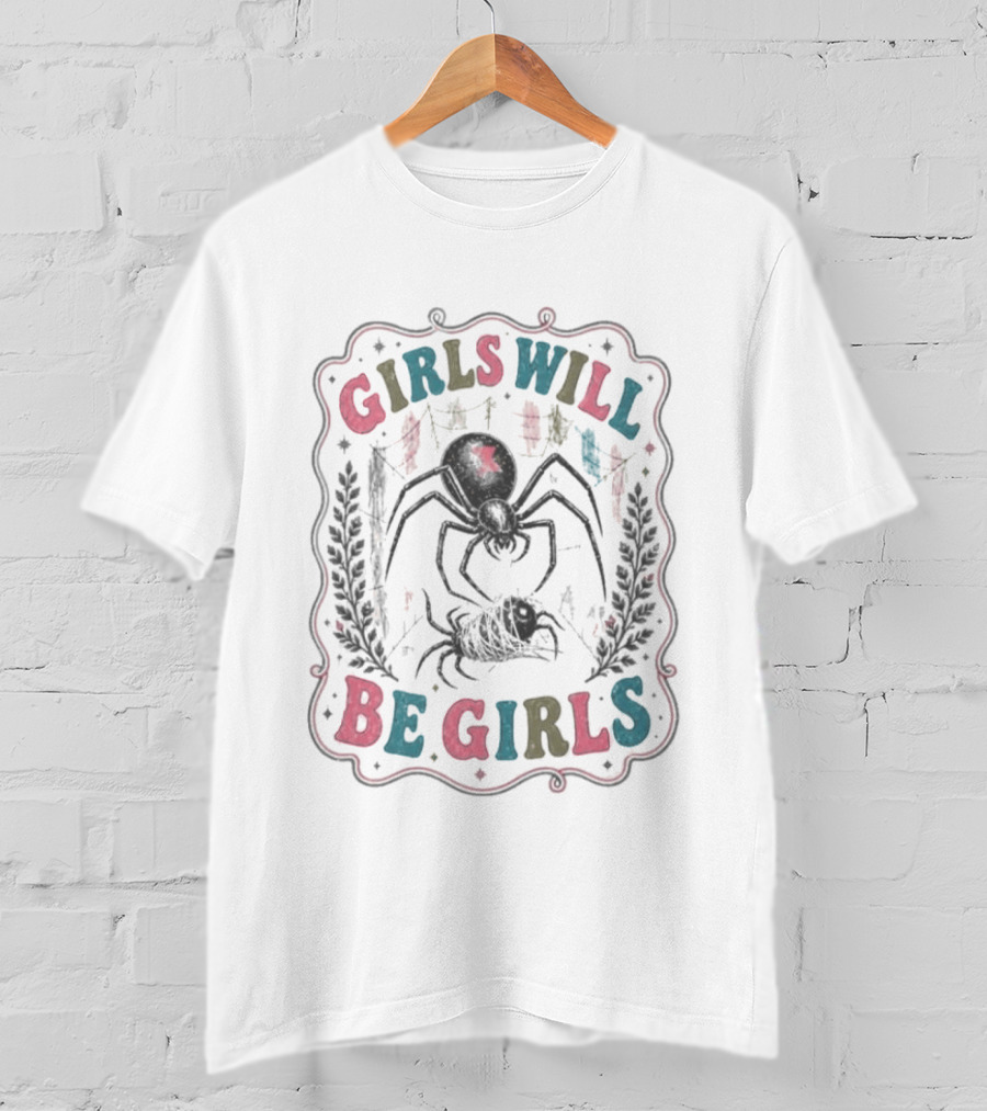 Girls Will Be Girls Spider Black Widow T-Shirt