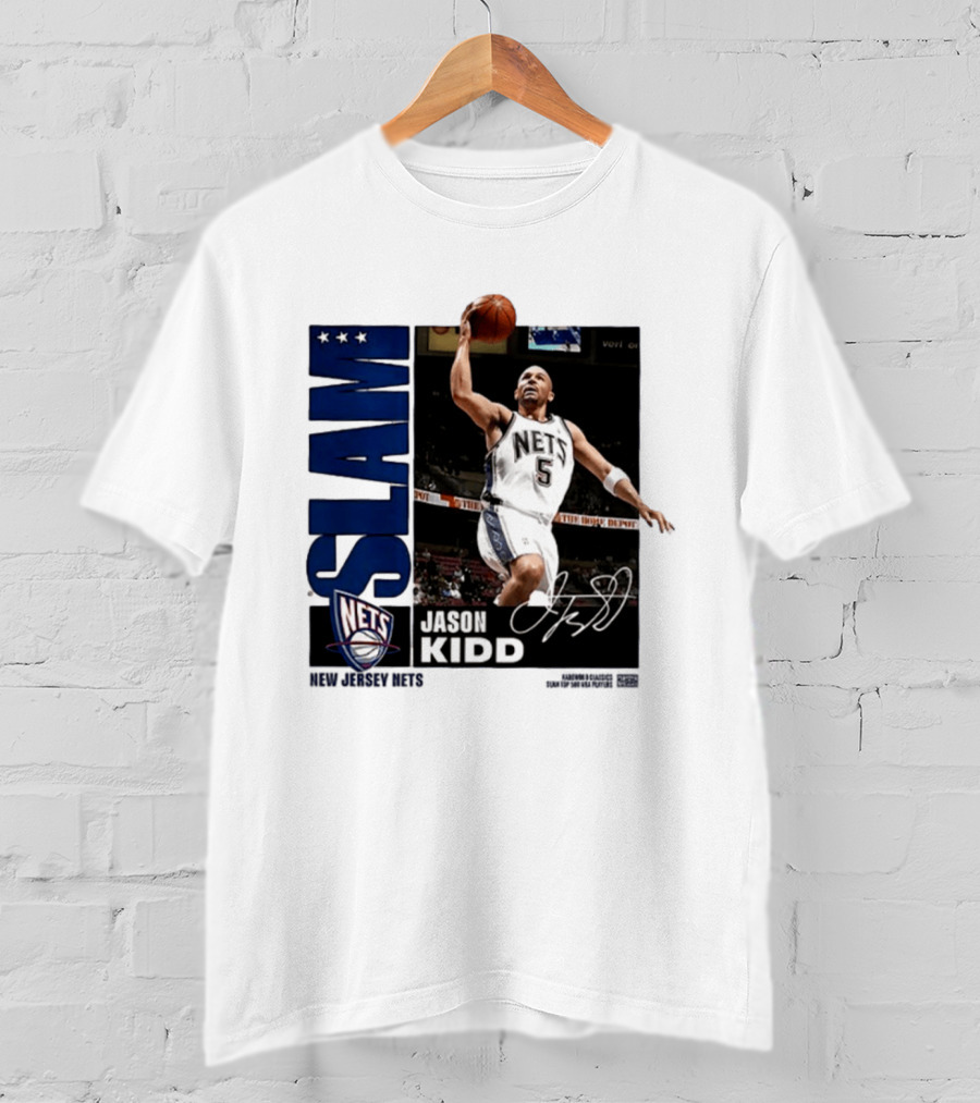 Jason Kidd SLAM New Jersey Nets Five Time First Team All NBA T-Shirt