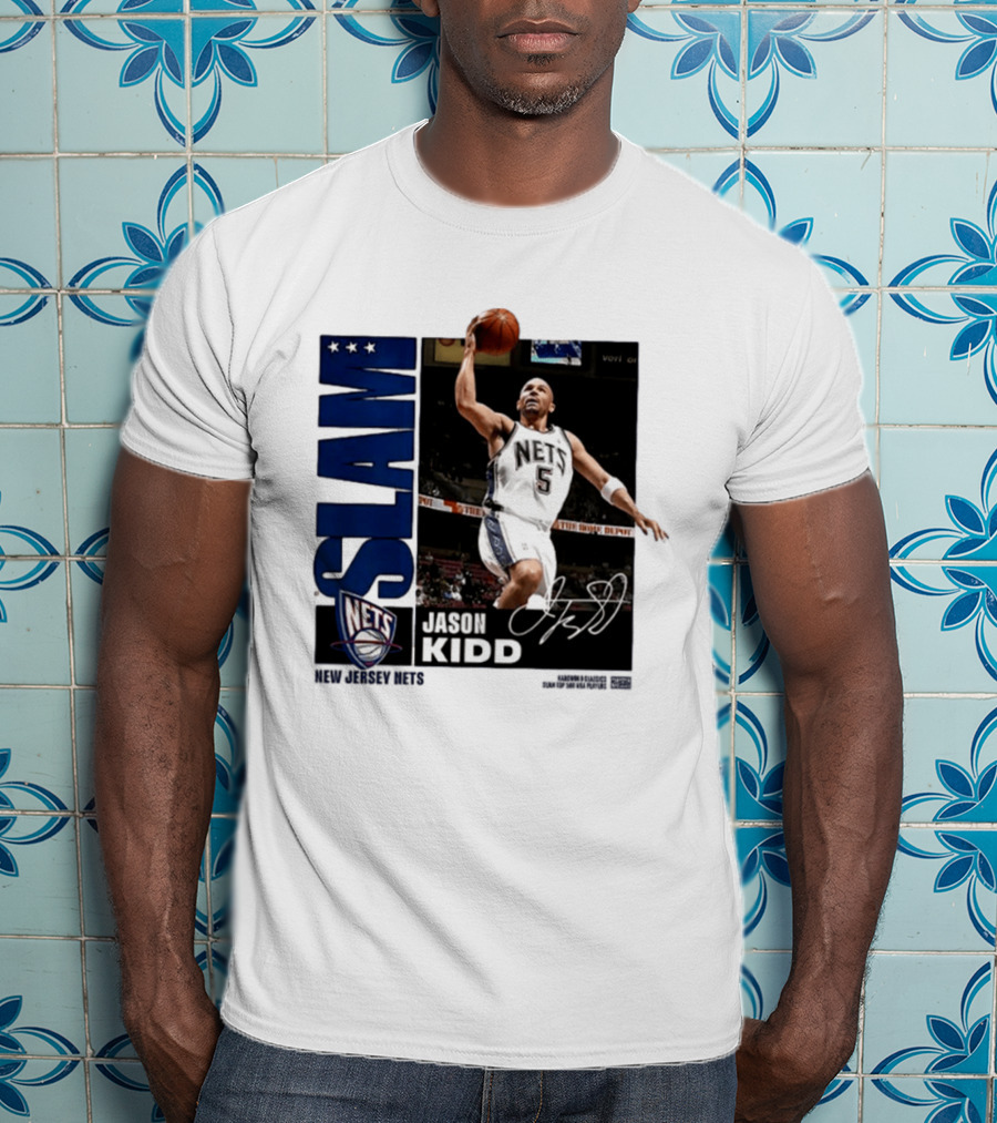 Jason Kidd SLAM New Jersey Nets Five Time First Team All NBA T-Shirt