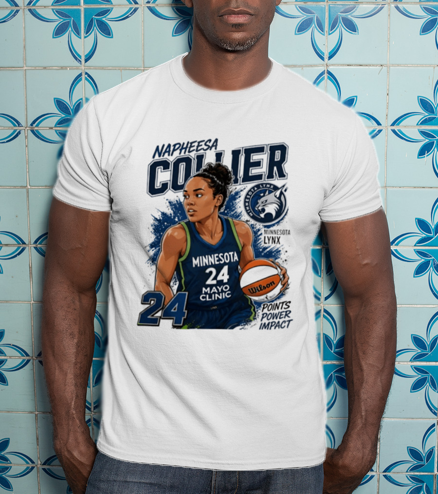 Napheesa Collier Minnesota Lynx WNBA 2026 Points Per Impact 24 T-Shirt