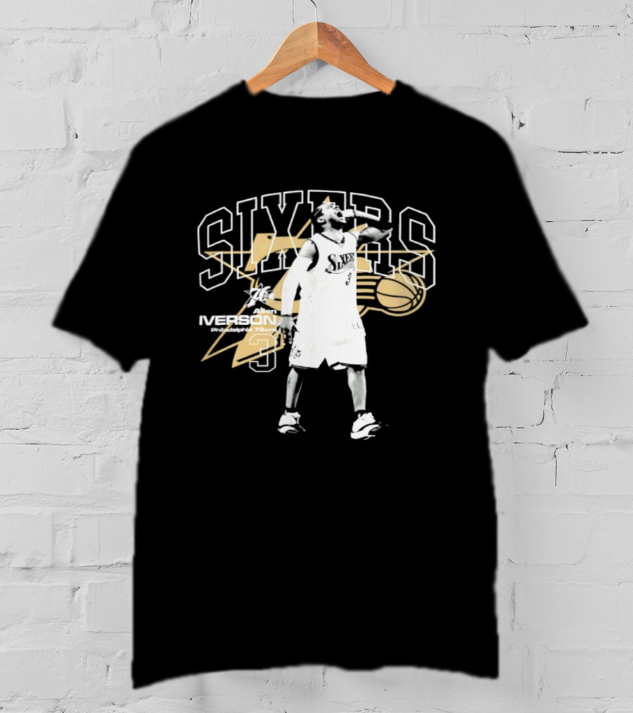 Allen Iverson Philadelphia 76ers Number 3 Scream Hardwood Sixers Legend T-Shirt