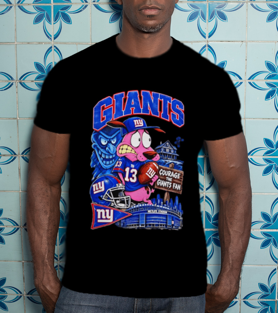 Courage The Cowardly Dog NY Giants Fan 13 Metlife Stadium T-Shirt