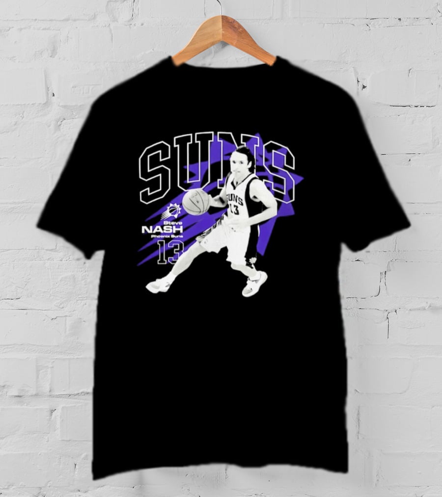 Phoenix Suns Steve Nash Number 13 Hardwood Classic Basketball Player T-Shirt