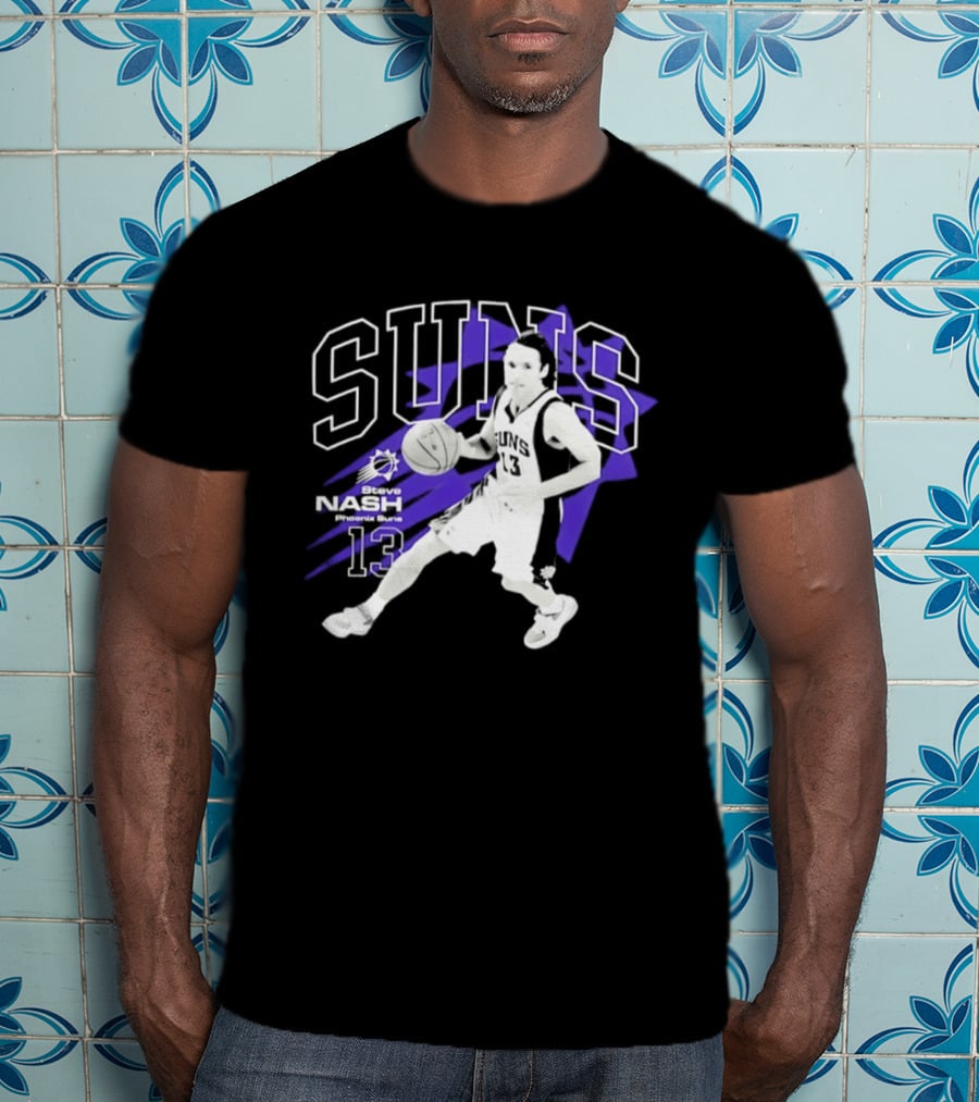 Phoenix Suns Steve Nash Number 13 Hardwood Classic Basketball Player T-Shirt