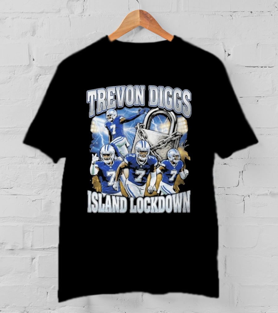 Trevon Diggs Island Lockdown Football Defense Lock With Number 7 T-Shirt