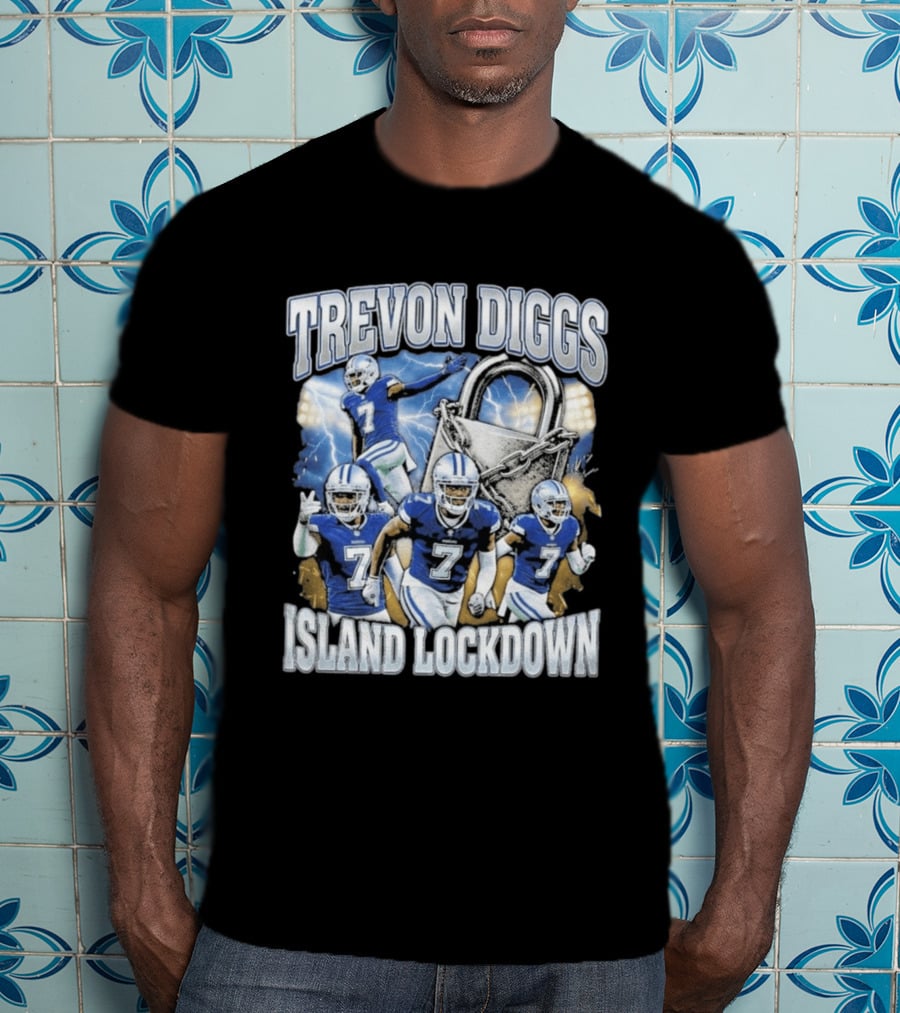 Trevon Diggs Island Lockdown Football Defense Lock With Number 7 T-Shirt
