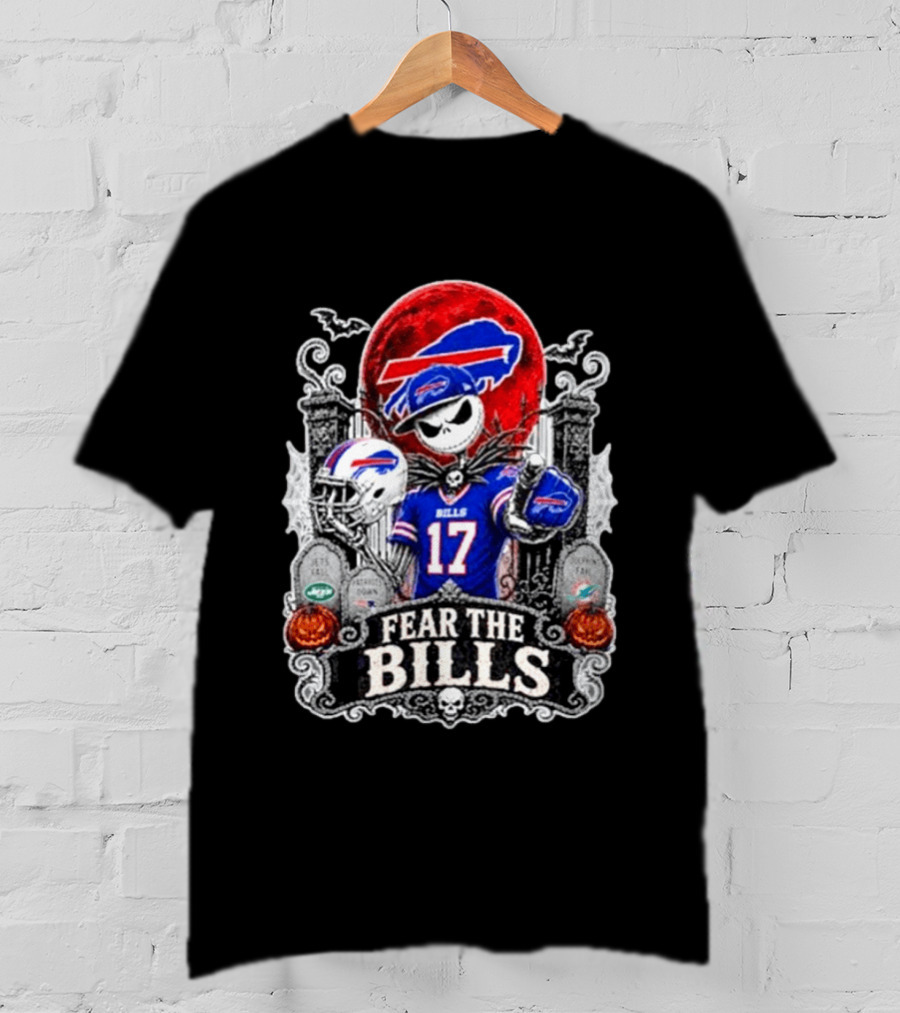 Jack Skellington Buffalo Bills Fear The Bills Halloween Football T-Shirt
