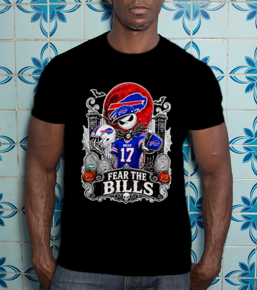Jack Skellington Buffalo Bills Fear The Bills Halloween Football T-Shirt