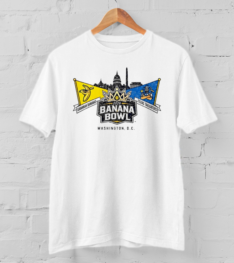 Savannah Bananas Vs Texas Tailgaters Banana Bowl 2026 Washington D.C. T-Shirt