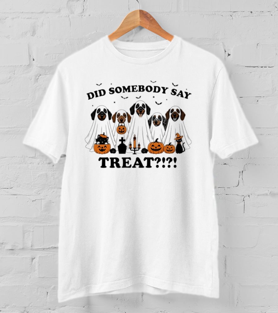 Did Somebody Say Treat Halloween Dachshund Ghost Pumpkins T-Shirt