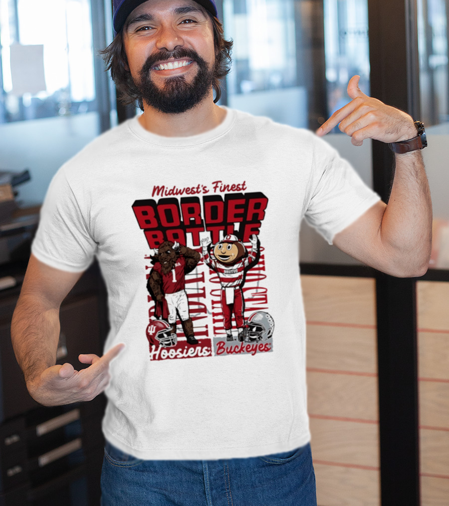 Midwest's Finest Indiana Hoosiers Vs Ohio State Buckeyes 2026 Border Battle T-Shirt