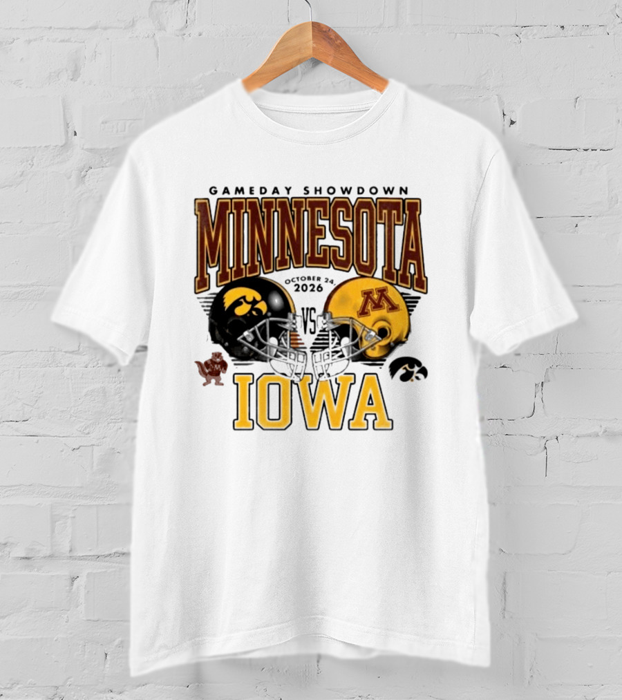 Gameday Showdown Minnesota Vs Iowa October 24 2026 Hawkeyes Golden Gophers Clash T-Shirt