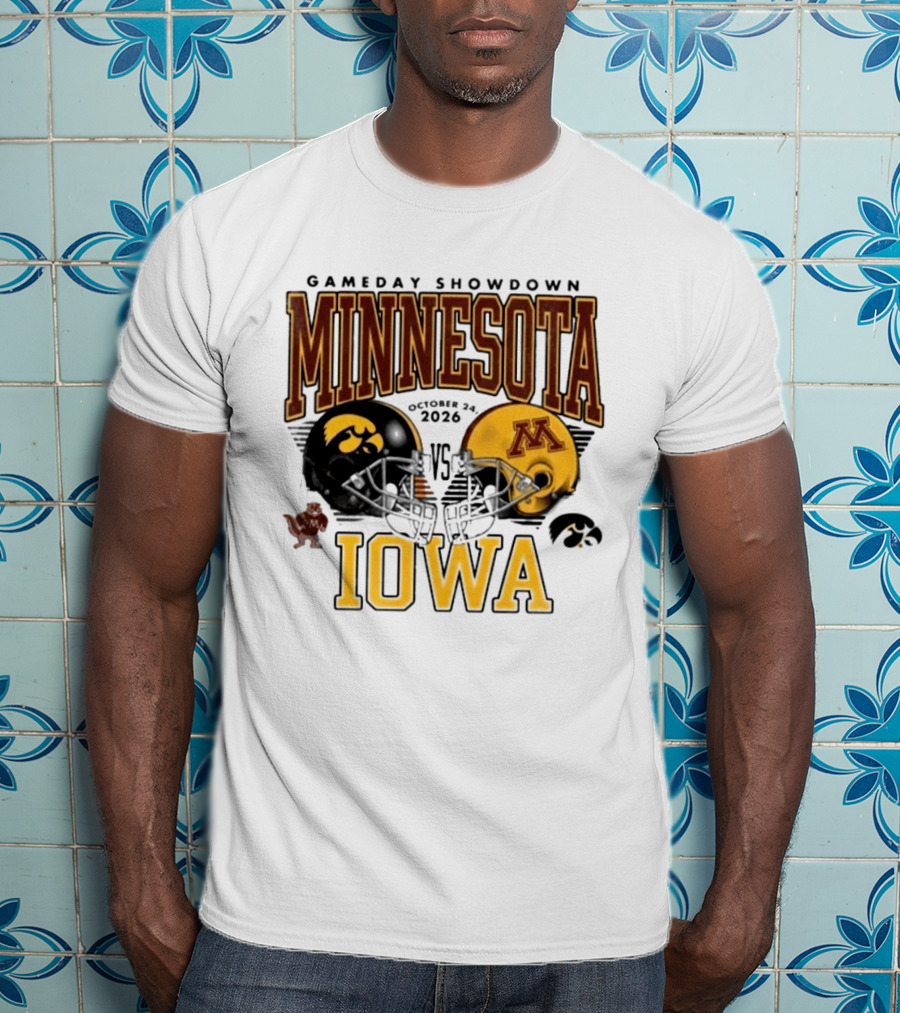 Gameday Showdown Minnesota Vs Iowa October 24 2026 Hawkeyes Golden Gophers Clash T-Shirt