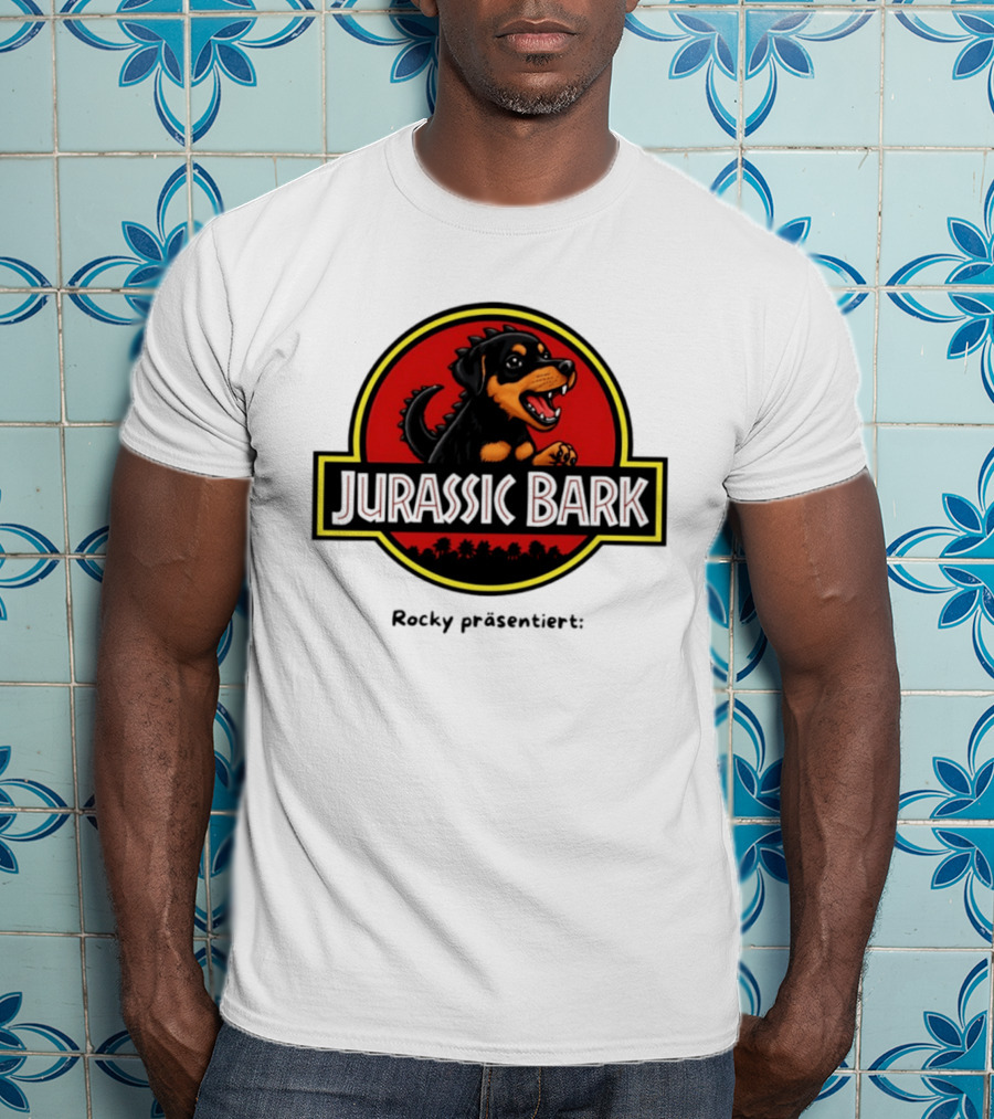 Jurassic Bark Rocky Prasentiert Dinosaur Dog T-Shirt