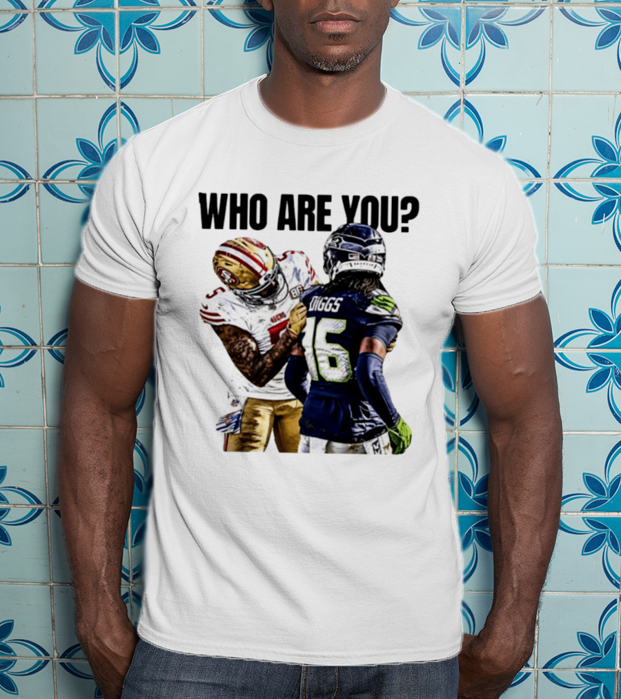 Mike Evans San Francisco 49ers Vs Seahawks Who Are You NFL Confrontation T-Shirt