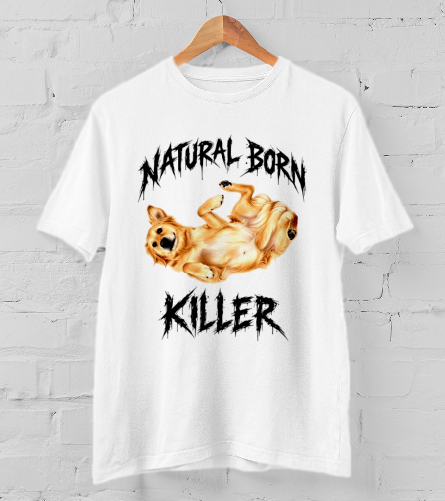 Natural Born Killer Playful Golden Retriever Pose T-Shirt