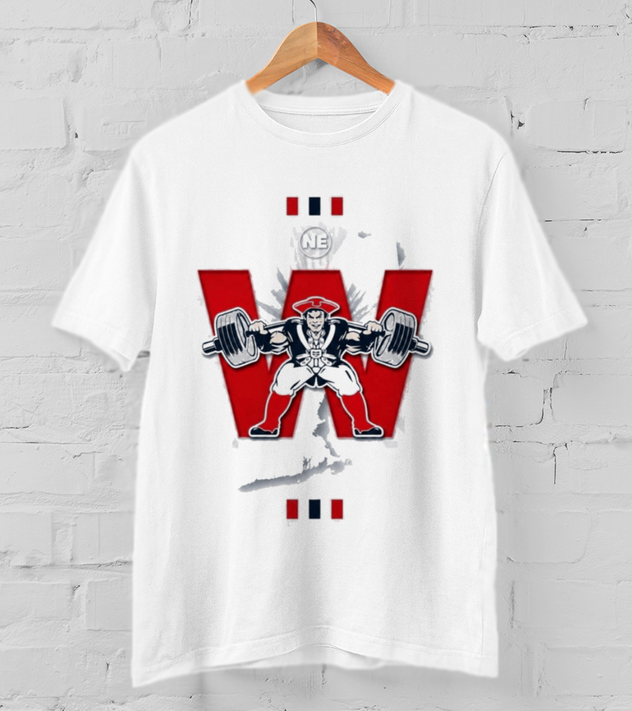 NE Patriots Weightlifting Strong Victory T-Shirt