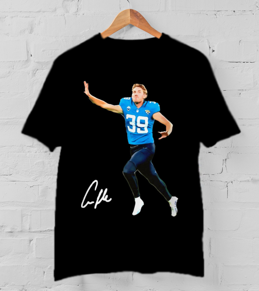 Cam Little Jacksonville Jaguars 39 Player Jumping Action T-Shirt