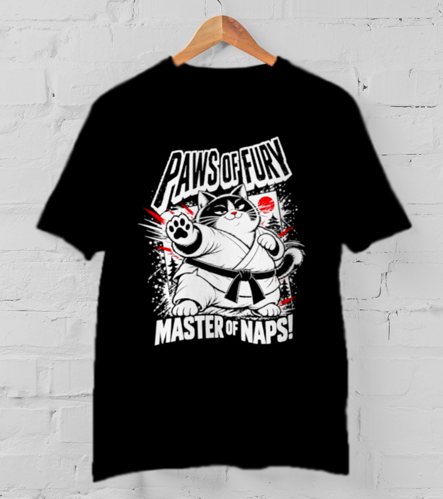 Paws Of Fury Karate Cat Master Of Naps Relaxation Expert T-Shirt