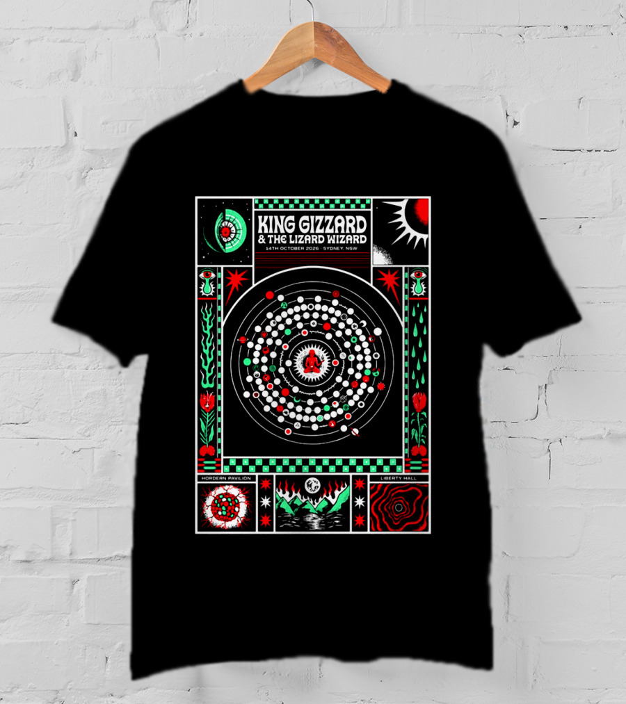 King Gizzard And The Lizard Wizard Sydney 14th October 2026 Morden Pavilion Liberty Hall T-Shirt