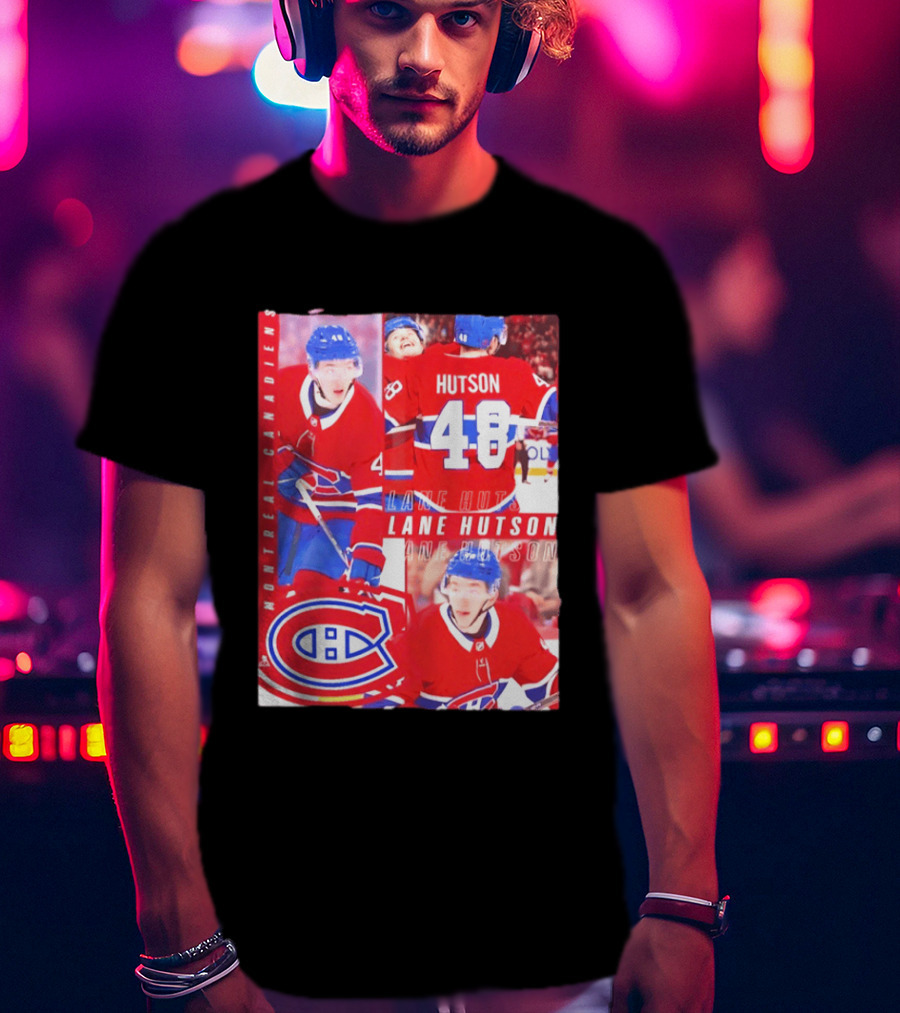 Montreal Canadiens Lane Hutson 48 All For One Moment T-Shirt