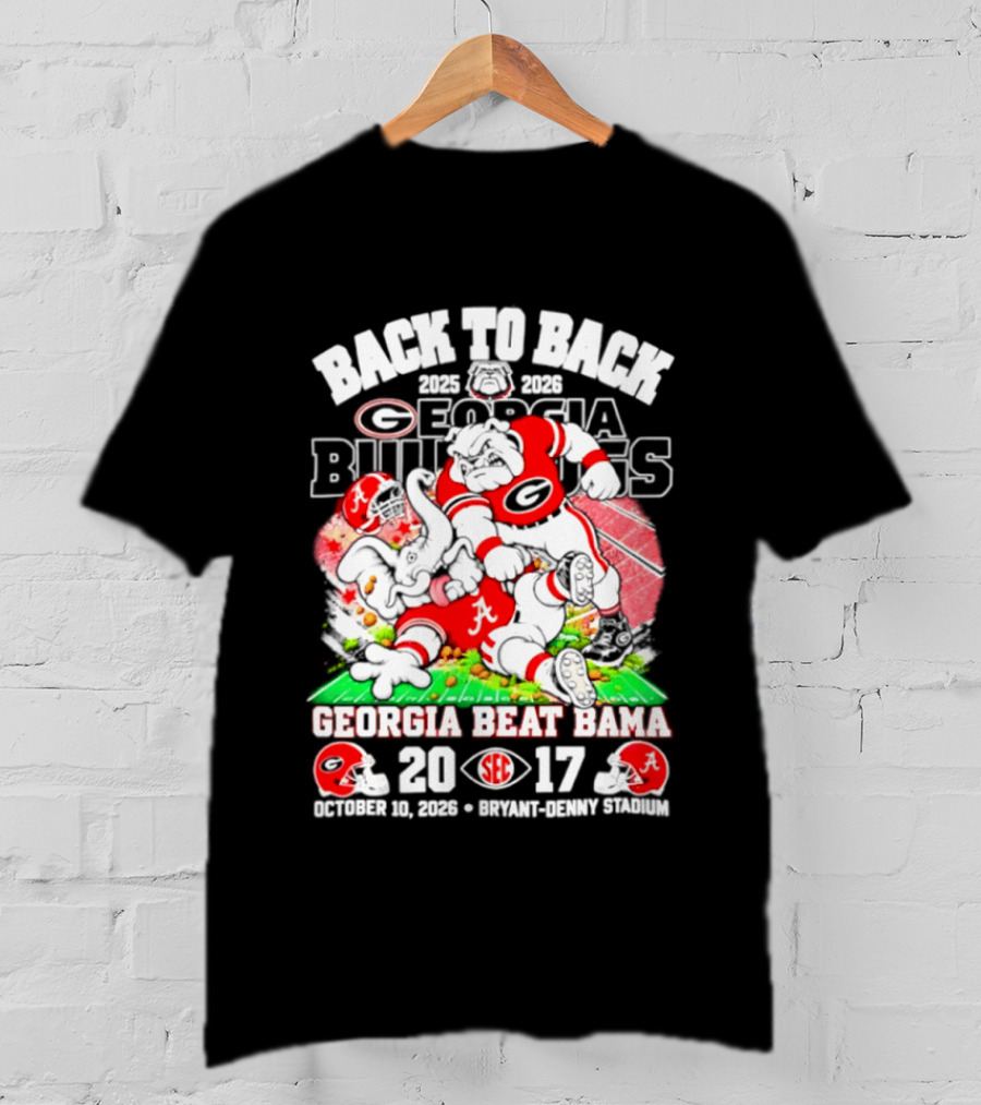 Back To Back Georgia Bulldogs Beat Bama 20 17 October 31 2026 Sanford Stadium T-Shirt
