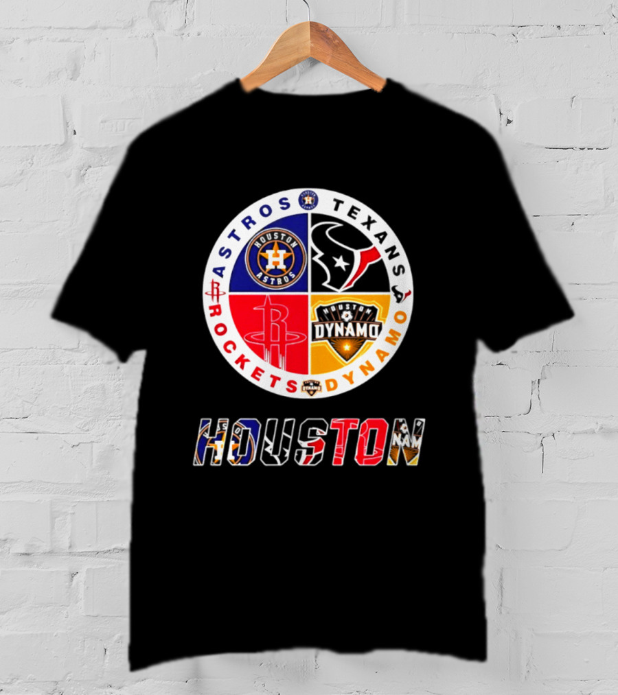 Houston Astros Texans Rockets Dynamo Sports Teams Fan Collection T-Shirt